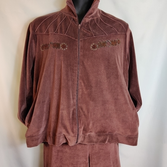 Ashley Stewart Pants - Y2K velvet 2pc jogging suit Ashley Stewart brown 2X‎
